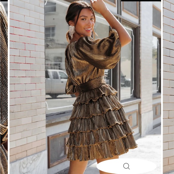 Metallic tiered dress - Picture 3 of 8